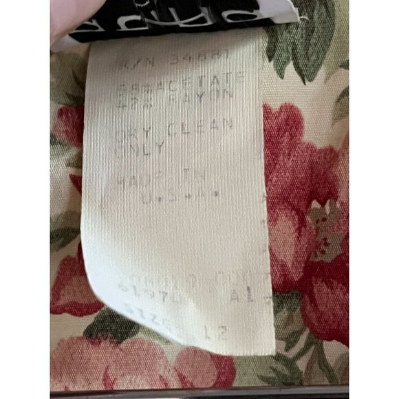 Vintage Atina by Karon Crosby Floral Dress Womens 12 Maxi Fit Flare Cottage Core - Picture 12 of 12